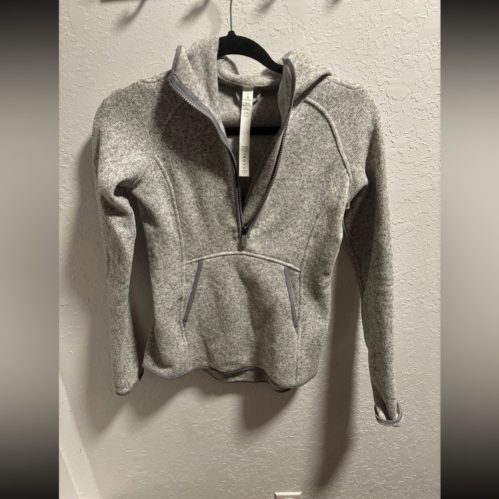 Lululemon Gray Hooded Quarter Zip